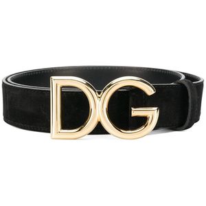 メンズ Dolce & Gabbana ブラック And ゴールド Dg ベルト メタリック