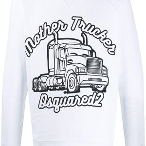 メンズ DSquared² Mother Trucker スウェットシャツ ホワイト