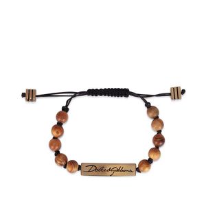 Bracelet à plaque logo Dolce & Gabbana pour homme en coloris Noir