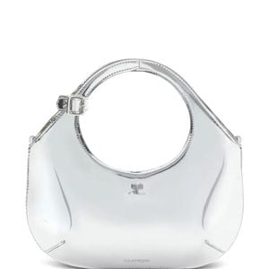 Courreges White Mini Holy Metallic-effect Tote Bag