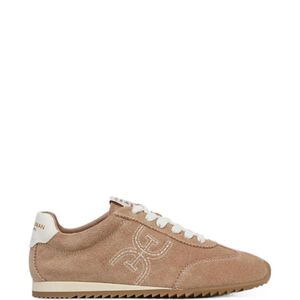 Sam Edelman Brown Isella Logo-Embroidered Lace-Up Sneakers