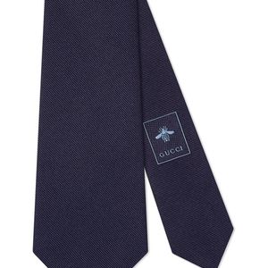 Corbata con bordado Gucci de hombre de color Azul