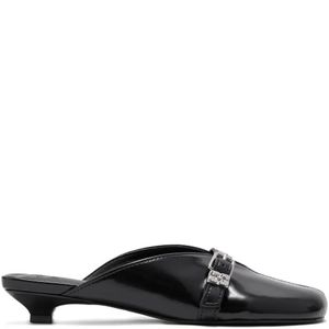 Ganni Black Sue Buckle Mules