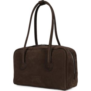 MARGE SHERWOOD Brown Medium Soft Boston Tote Bag