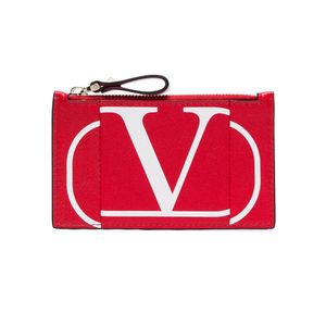 Valentino Vロゴ カードケース レッド