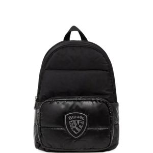Blauer Black Padded Logo-Patch Backpack