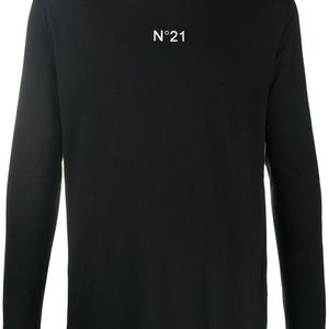 メンズ N°21 ロゴ ロングtシャツ ブラック