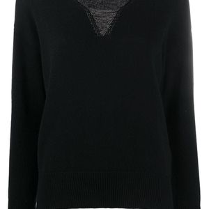 Peserico デコラティブ Vネックセーター ブラック