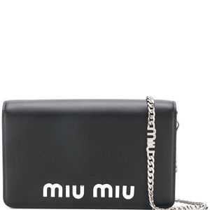 Miu Miu ロゴ クロスボディバッグ ブラック