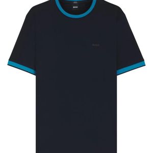 Boss Blue Contrast-Trim T-Shirt for men
