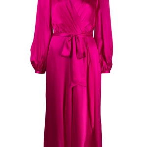 Robe mi-longue à design à taille nouée Temperley London en coloris Rose