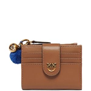 Pinko Brown Love Birds Leather Wallet
