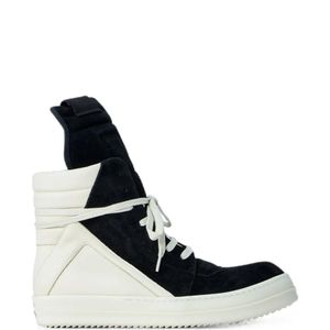Rick Owens White Paneled High-Top Sneakers for men
