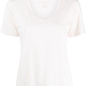 T-shirt con scollo a V di Majestic Filatures in Bianco