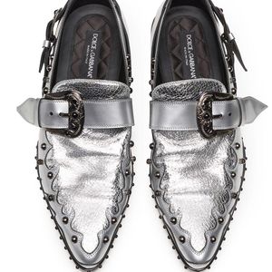 Dolce & Gabbana Metallic-Loafer mit Nieten in Mettallic für Herren