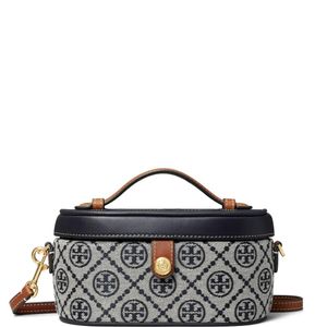 Tory Burch Blue Monogram-Pattern Tote Bag