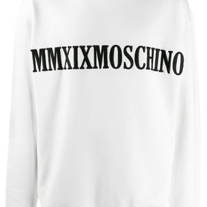 メンズ Moschino スローガン スウェットシャツ ホワイト