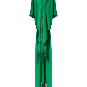Oscar de la Renta Maxi-jurk Met Franje in het Groen