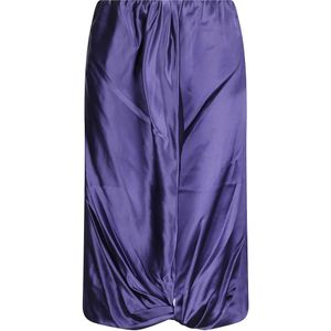 7 For All Mankind Purple Satin-Finish Draped Dress