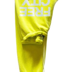 Freecity Yellow Drawstring Print Track-Pants