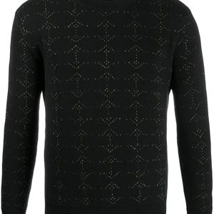 メンズ Saint Laurent メタリックディテール セーター ブラック