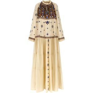 Fortela Metallic Arsia Embroidered Maxi Dress