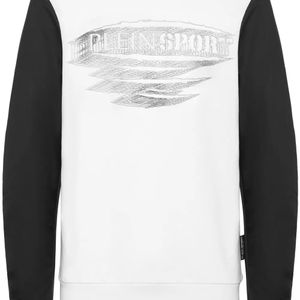 Philipp Plein White Logo-Print Panelled Sweatshirt for men