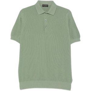 Dell'Oglio Green Knitted Polo Shirt for men