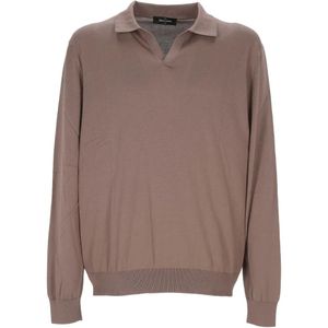 Gran Sasso Brown V-Neck Sweater for men