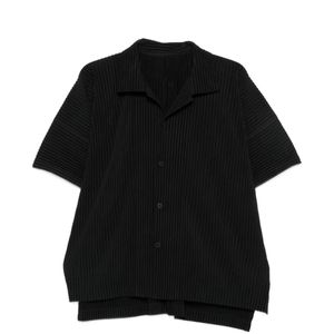 Homme Plissé Issey Miyake Black Pleated Shortsleeved Shirt for men
