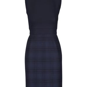 Akris Blue Check Sleeveless Mini Dress