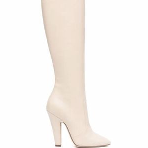Saint Laurent White 68 110Mm Knee-High Boots