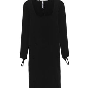 ANDREADAMO Black Sculpting Jersey Midi Dress