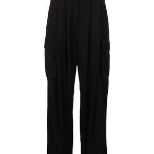 ANDREADAMO Black Pleated Cut-Out Cargo Trousers