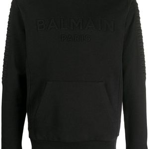 メンズ Balmain ロゴ スウェットシャツ ブラック