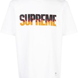 メンズ Supreme Flame Tシャツ ホワイト