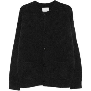 Isabel Marant Black Ribbed-Knit Cardigan for men