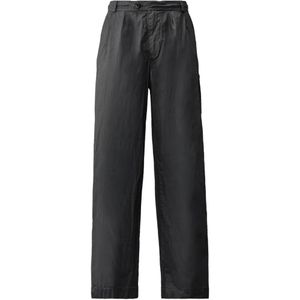 C P Company Black Pleated Logo-Detail Trousers for men
