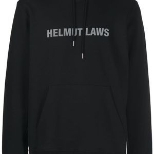 メンズ Helmut Lang ロゴ パーカー ブラック
