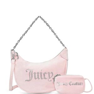 Juicy Couture Pink Crystal-Embellished Chain-Link Shoulder Bag