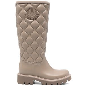 Moncler White Kickstream Quilted Wellington Boots