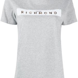 John Richmond スパンコールロゴ Tシャツ グレー