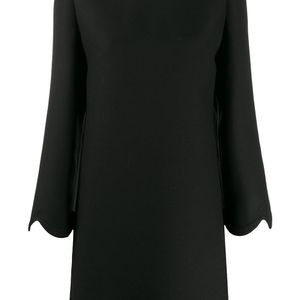 Valentino スカラップ シフトドレス ブラック