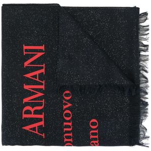 Giorgio Armani メタリック スカーフ ブルー