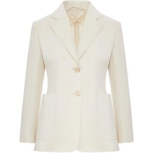 Max Mara White Two-Button Patch-Pocket Jacket