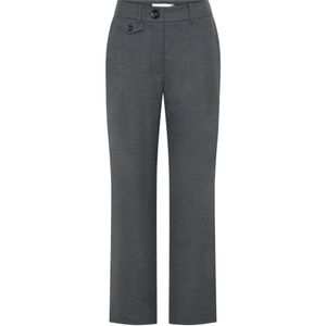 Anna Quan Grey Juliette Button-Detail Trousers