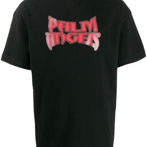 メンズ Palm Angels ロゴ Tシャツ ブラック
