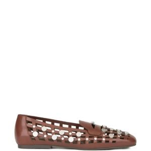 Ash White Bali Stud-Embellished Cut-Out Loafers