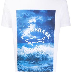 メンズ Paul & Shark ロゴ Tシャツ ホワイト