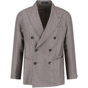 Tagliatore Grey Double-Breasted Blazer for men